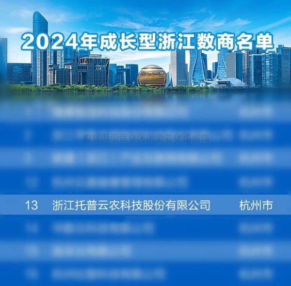 绽放农业数据要素价值，芭乐视频APP污版荣获 “2024成长型浙江数商”荣誉称号